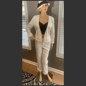 NWT Guess Womens Laney Ivory Pant Suit, Size Large/30